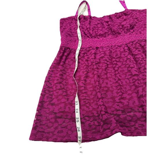 NWT Torrid Bright Pink Double Layer Cami Lace Inset Plus Size 2 (US 2X) Romantic - Picture 3 of 8